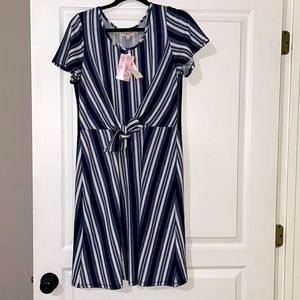 Blue striped dress